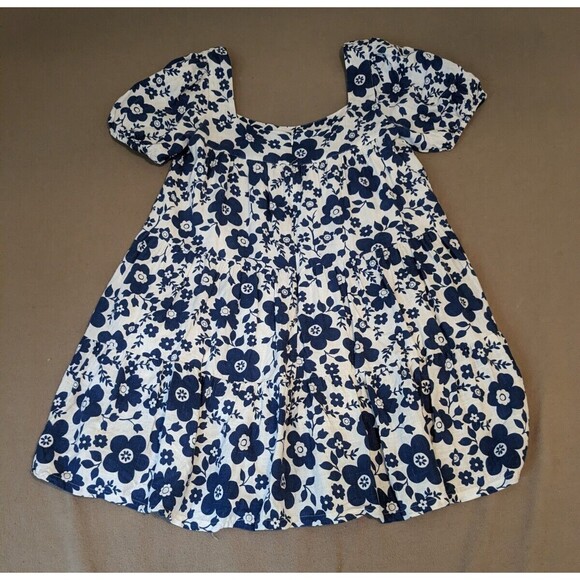 Lost + Wander Womens Floral Print Sun Dress Blue White Linen Blend Size XS - Picture 2 of 6